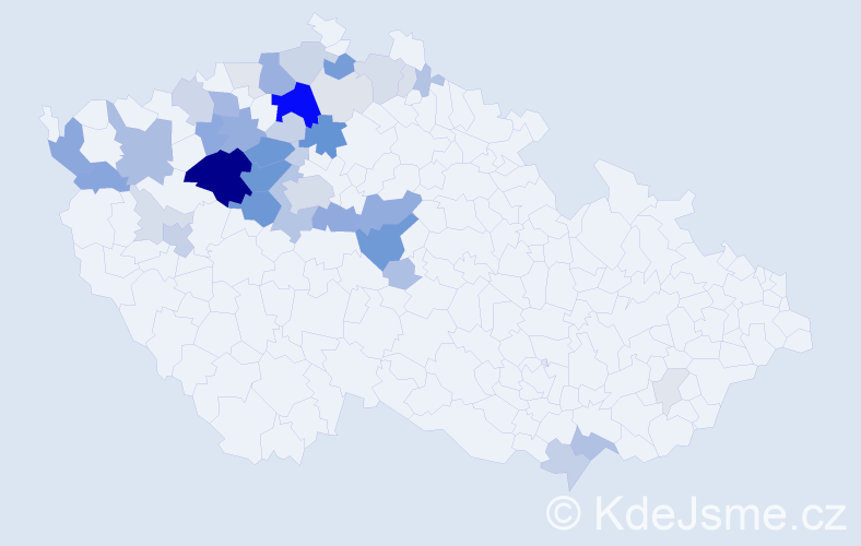 Příjmení: 'Kučaba', počet výskytů 152 v celé ČR