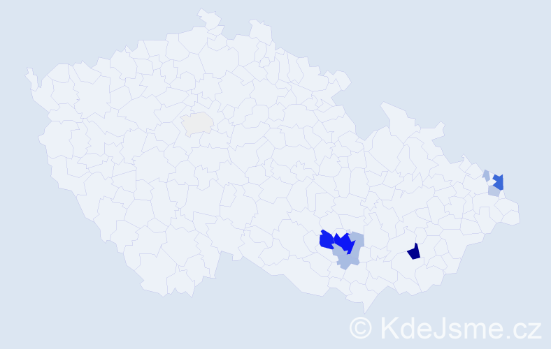 Příjmení: 'Mica', počet výskytů 68 v celé ČR
