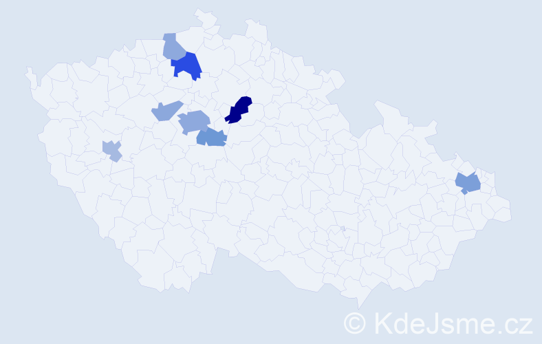 Příjmení: 'Oberhelová', počet výskytů 18 v celé ČR