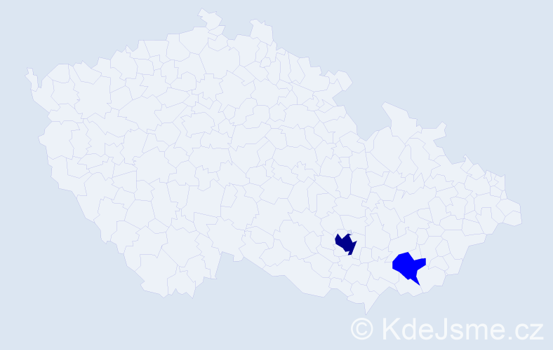 Příjmení: 'Kevezsda', počet výskytů 5 v celé ČR