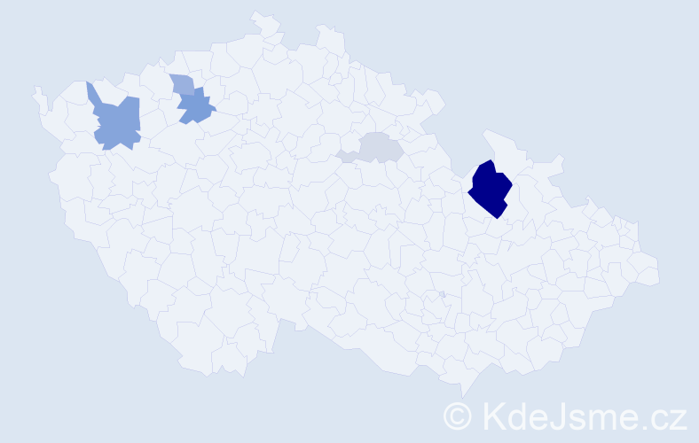 Příjmení: 'Mösnerová', počet výskytů 19 v celé ČR