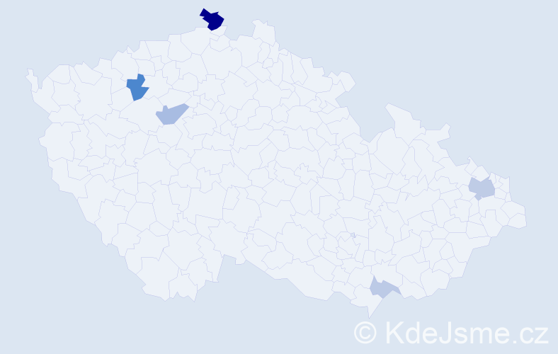 Příjmení: 'Klena', počet výskytů 13 v celé ČR