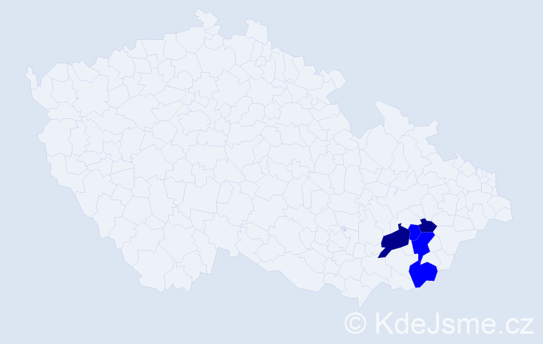 Příjmení: 'Vukeličová', počet výskytů 7 v celé ČR