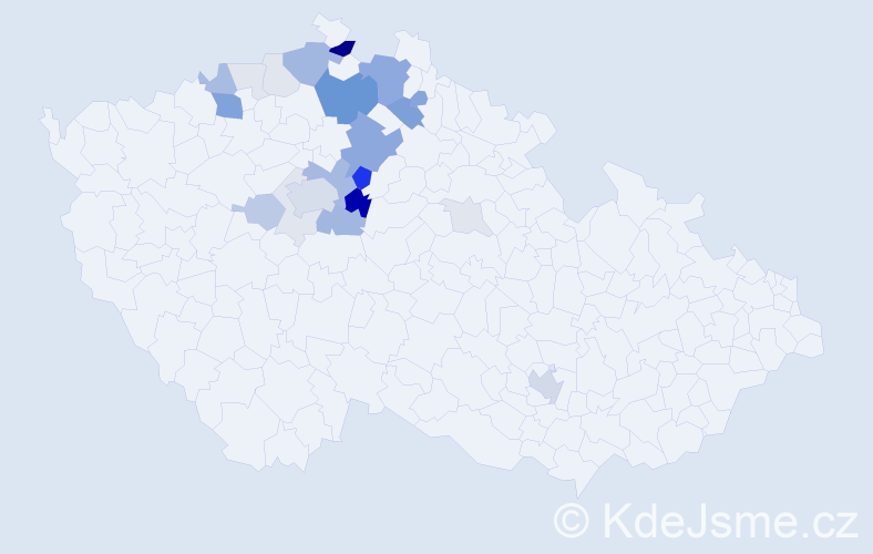 Příjmení: 'Prkno', počet výskytů 86 v celé ČR