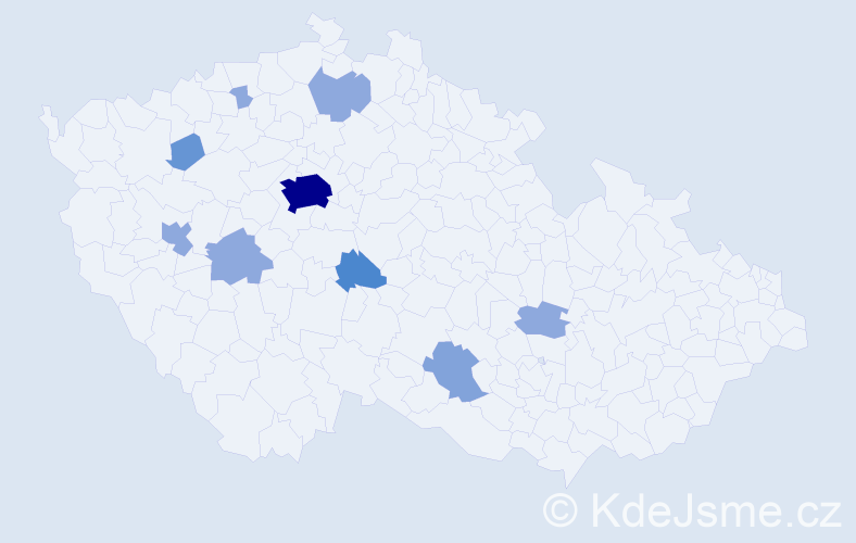 Příjmení: 'Potančok', počet výskytů 22 v celé ČR