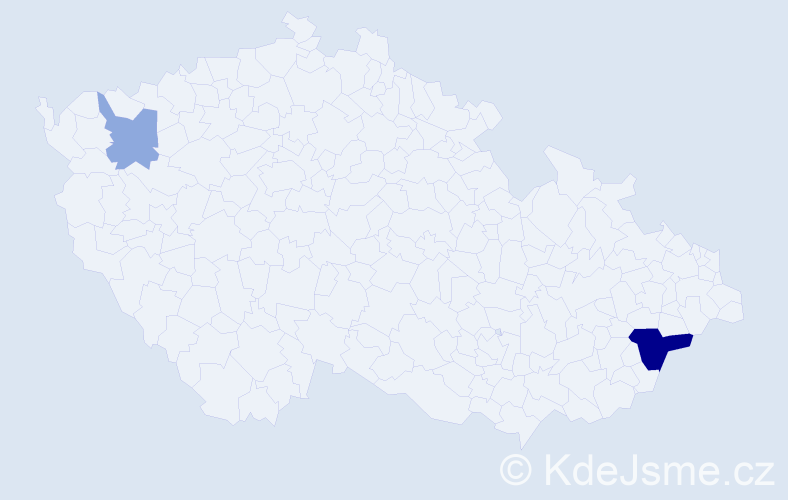 Příjmení: 'Voreková', počet výskytů 6 v celé ČR