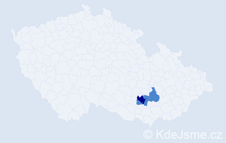 Příjmení: 'Klemšinská', počet výskytů 5 v celé ČR