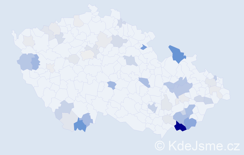 Příjmení: 'Holčík', počet výskytů 149 v celé ČR