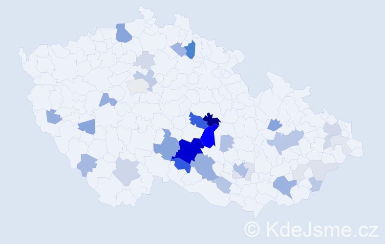 Příjmení: 'Mifka', počet výskytů 134 v celé ČR