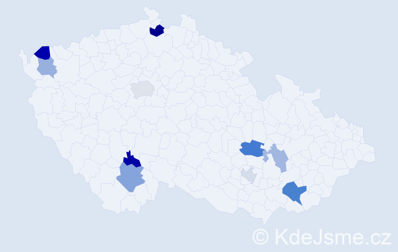Příjmení: 'Seeháková', počet výskytů 16 v celé ČR