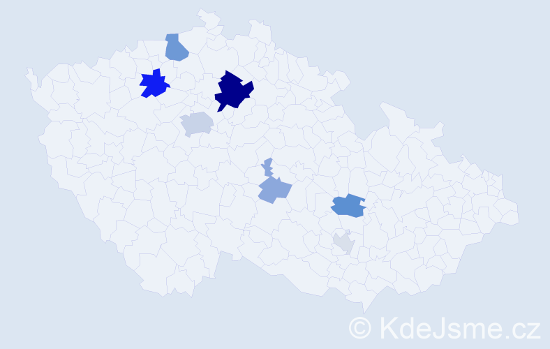 Příjmení: 'Kahulová', počet výskytů 23 v celé ČR