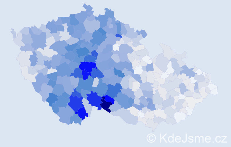 Příjmení: 'Tůma', počet výskytů 4732 v celé ČR