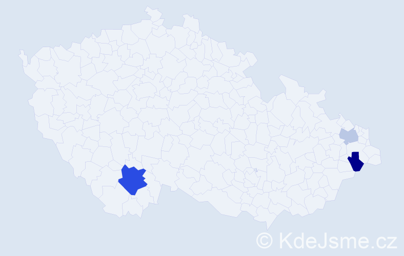 Příjmení: 'Jasiak', počet výskytů 5 v celé ČR