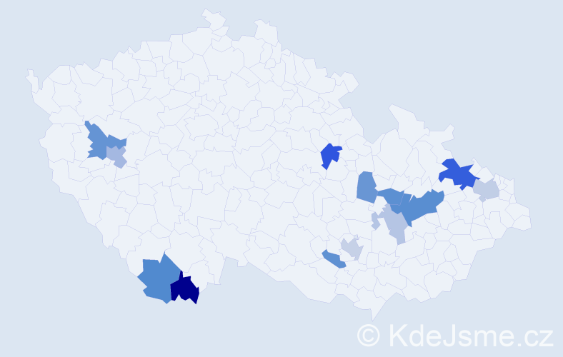 Příjmení: 'Grambalová', počet výskytů 28 v celé ČR