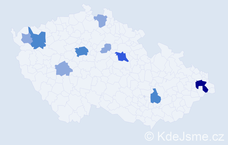 Příjmení: 'Ivančáková', počet výskytů 18 v celé ČR