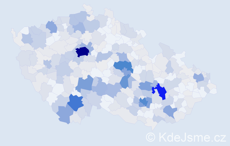 Příjmení: 'Šustr', počet výskytů 1329 v celé ČR