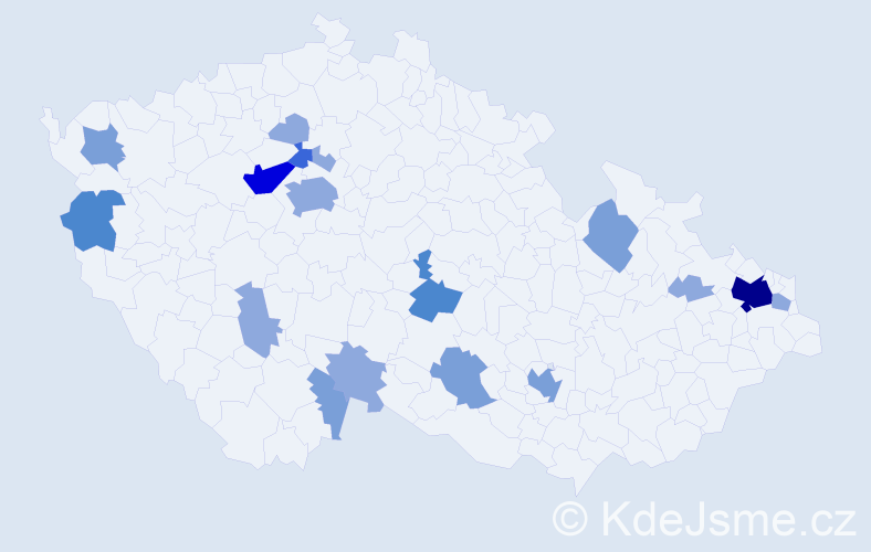 Příjmení: 'Lazarovová', počet výskytů 40 v celé ČR