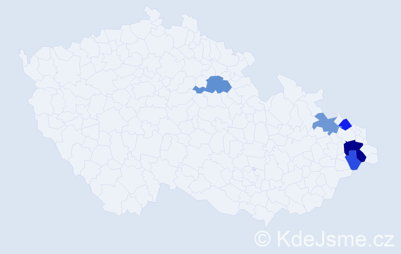 Příjmení: 'Brojáčová', počet výskytů 14 v celé ČR