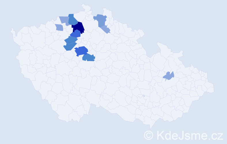 Příjmení: 'Kruncl', počet výskytů 33 v celé ČR