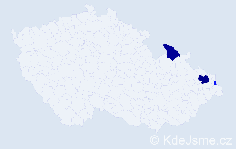 Příjmení: 'Augustynek', počet výskytů 13 v celé ČR