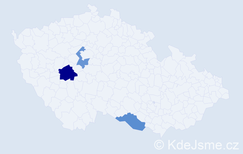 Příjmení: 'Tatič', počet výskytů 4 v celé ČR