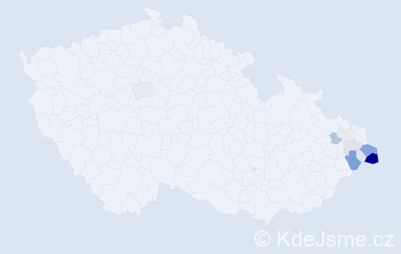 Příjmení: 'Przyczková', počet výskytů 20 v celé ČR