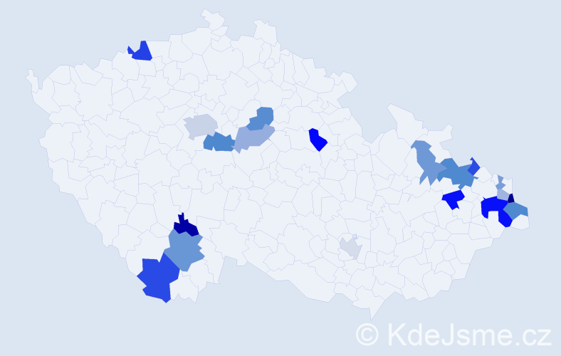 Příjmení: 'Buczek', počet výskytů 35 v celé ČR