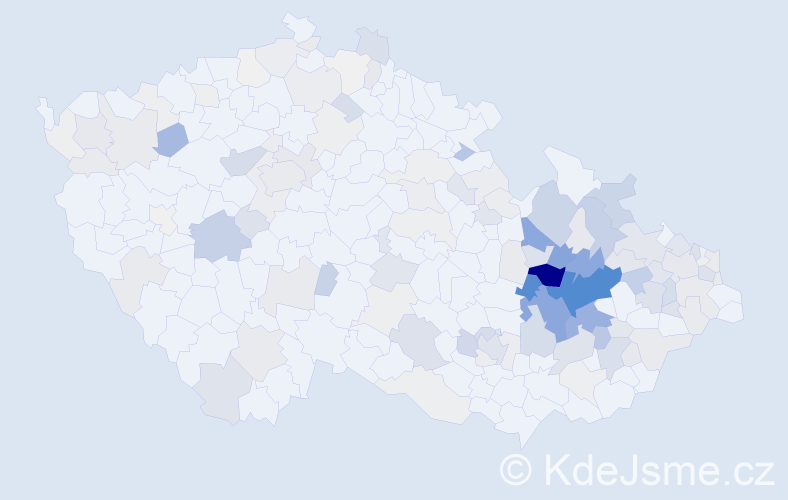 Příjmení: 'Lakomá', počet výskytů 618 v celé ČR
