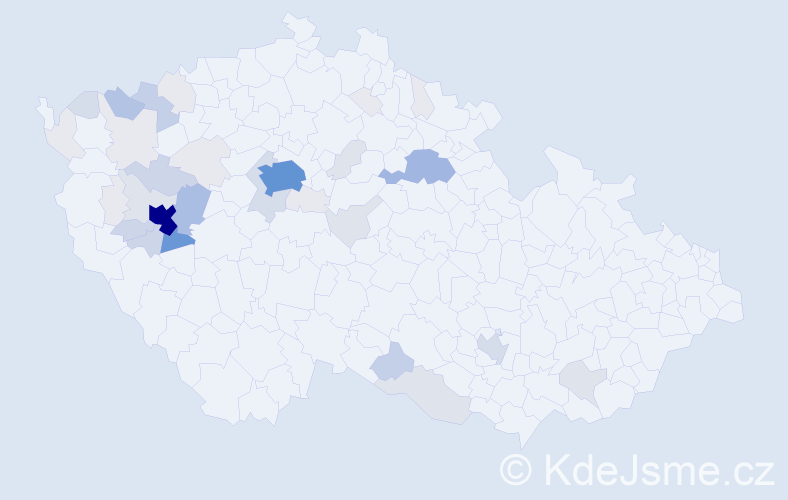 Příjmení: 'Vyletová', počet výskytů 171 v celé ČR