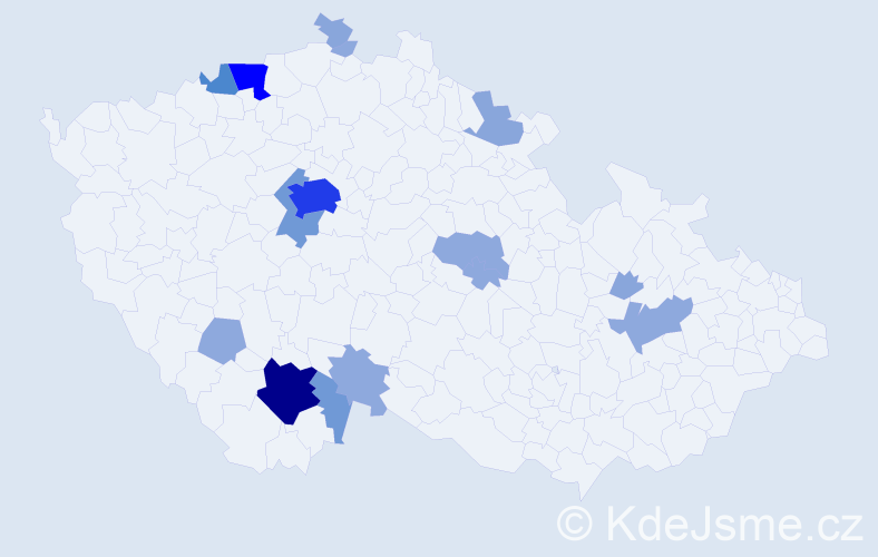 Příjmení: 'Rohrbach', počet výskytů 44 v celé ČR