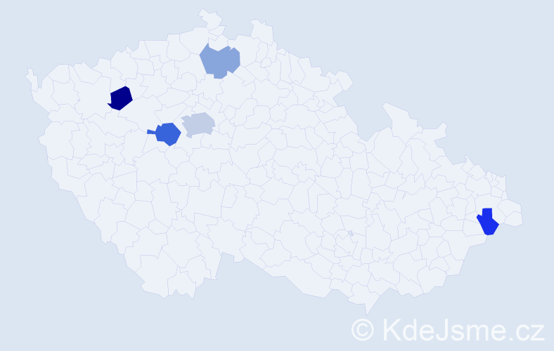Příjmení: 'Vecsey', počet výskytů 9 v celé ČR