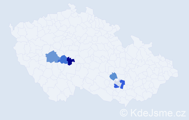 Příjmení: 'Medulánová', počet výskytů 9 v celé ČR