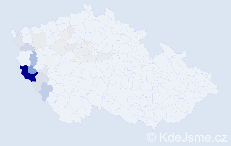 Příjmení: 'Vondraš', počet výskytů 119 v celé ČR