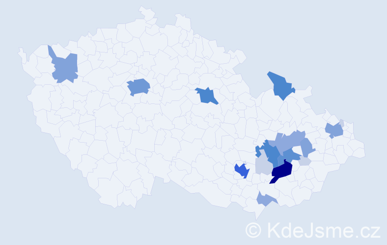 Příjmení: 'Kucián', počet výskytů 62 v celé ČR