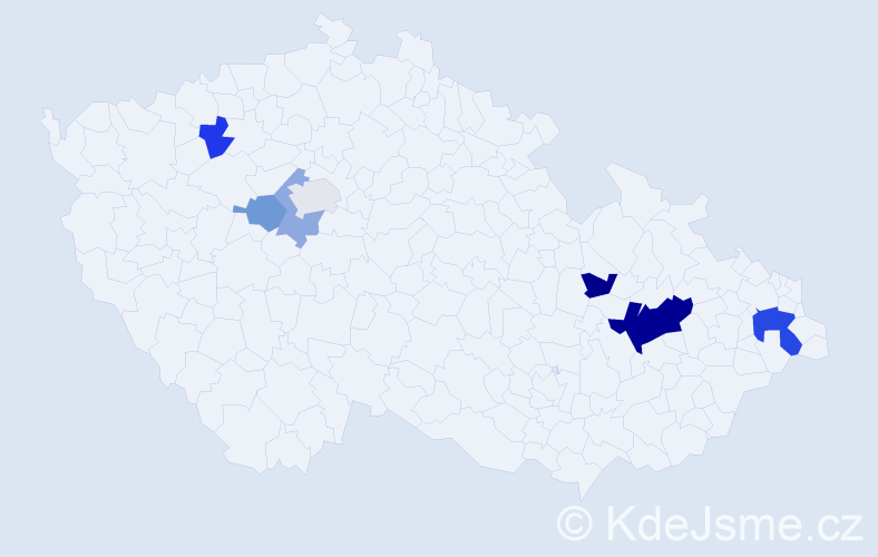 Příjmení: 'Hejnar', počet výskytů 14 v celé ČR