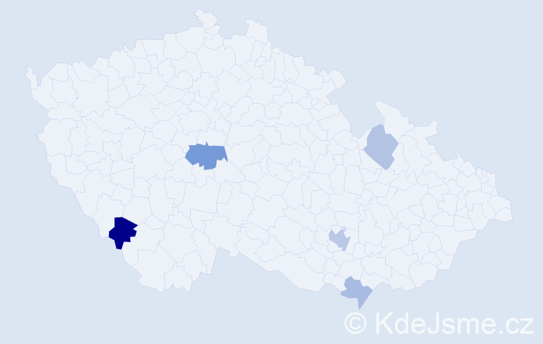 Příjmení: 'Kjučukov', počet výskytů 9 v celé ČR