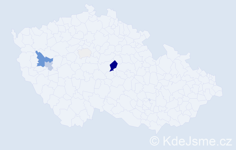 Příjmení: 'Stajnerová', počet výskytů 10 v celé ČR