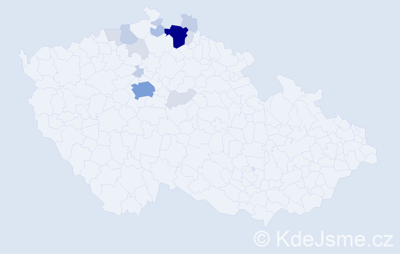 Příjmení: 'Fetr', počet výskytů 42 v celé ČR