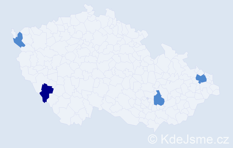 Příjmení: 'Csőlle', počet výskytů 7 v celé ČR