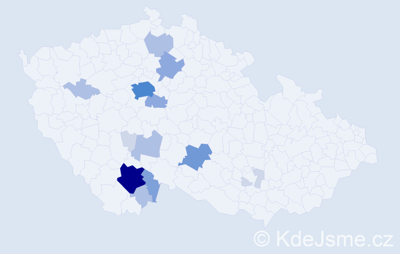 Příjmení: 'Mlsnová', počet výskytů 47 v celé ČR