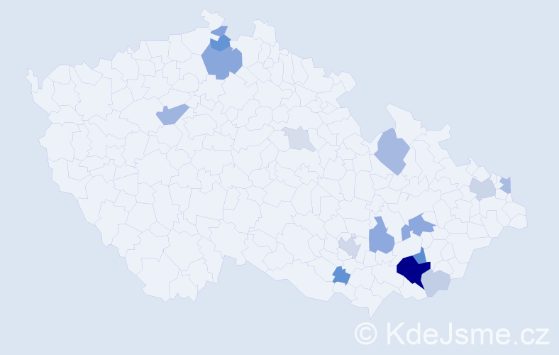 Příjmení: 'Lanšperk', počet výskytů 45 v celé ČR