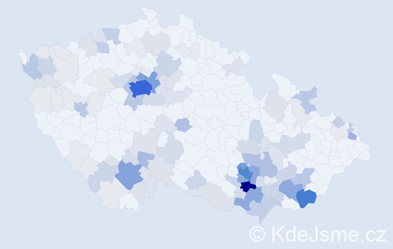 Příjmení: 'Srnec', počet výskytů 440 v celé ČR