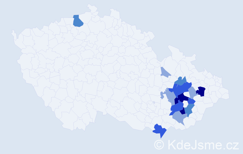 Příjmení: 'Perútková', počet výskytů 37 v celé ČR