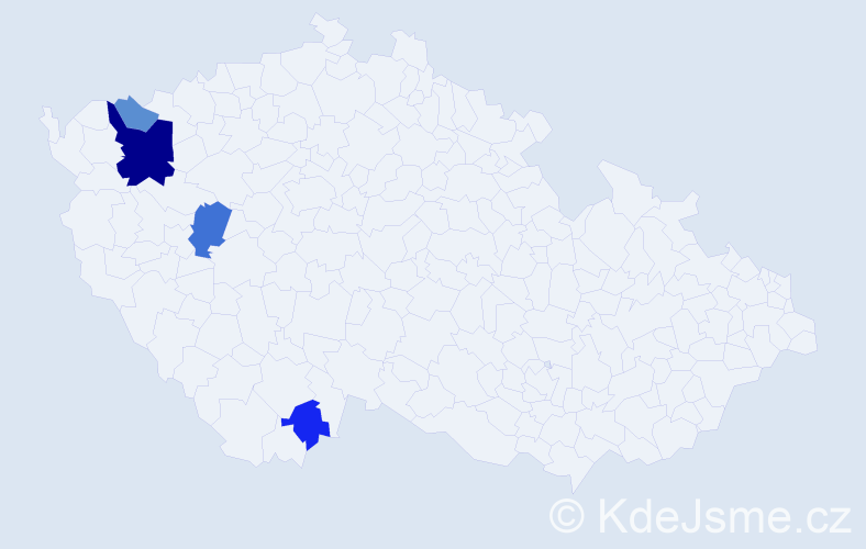 Příjmení: 'Šajdová', počet výskytů 10 v celé ČR