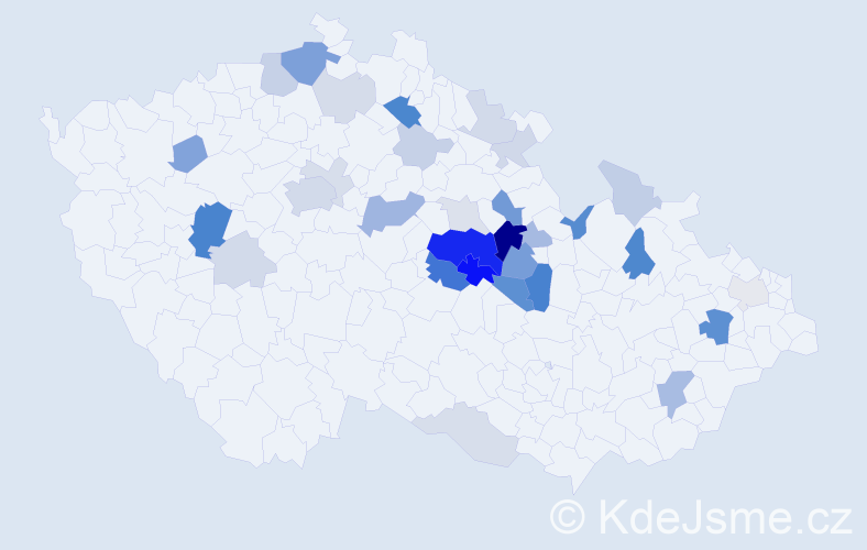 Příjmení: 'Kysilko', počet výskytů 91 v celé ČR