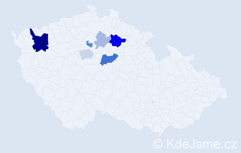 Příjmení: 'Zindrová', počet výskytů 18 v celé ČR