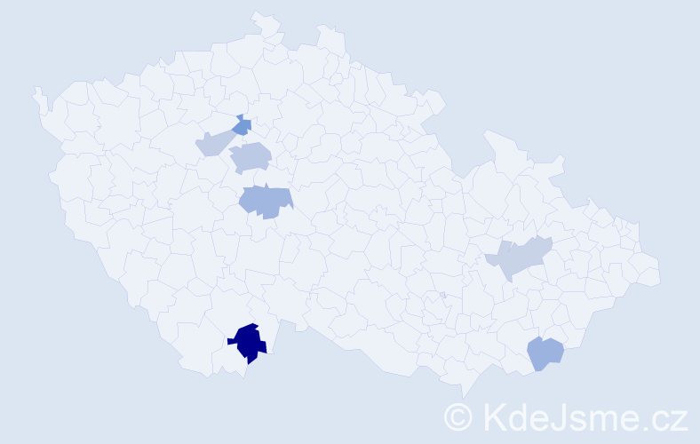 Příjmení: 'Cox', počet výskytů 15 v celé ČR