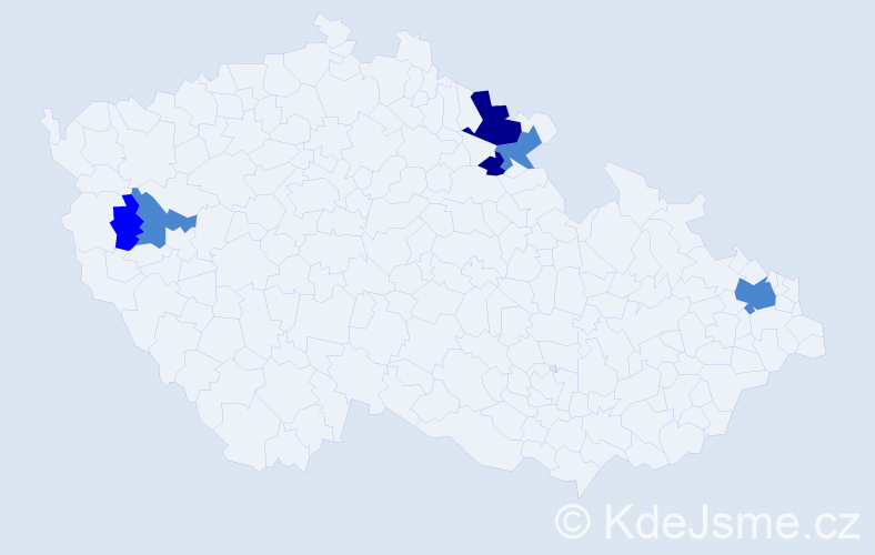Příjmení: 'Pöllnerová', počet výskytů 11 v celé ČR
