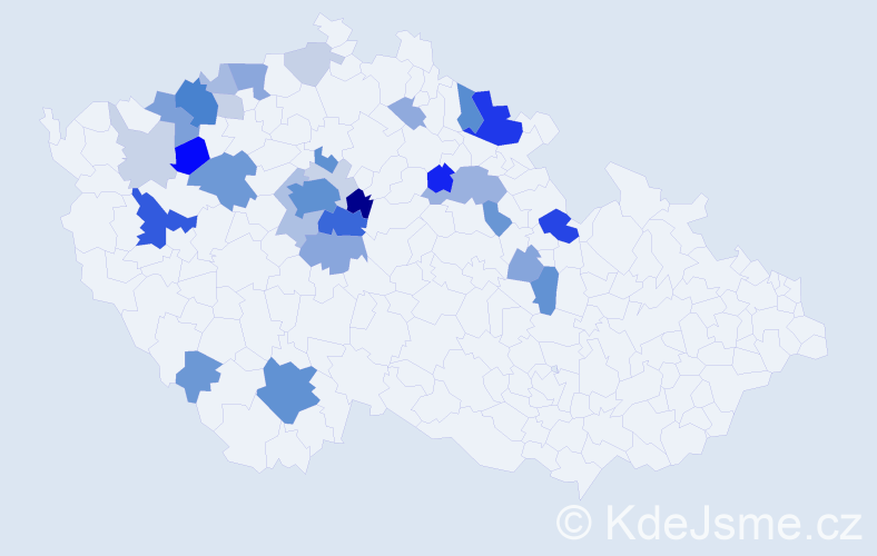 Příjmení: 'Kefurtová', počet výskytů 114 v celé ČR