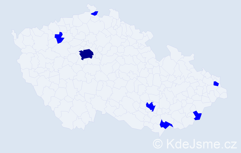 Příjmení: 'Tomeková', počet výskytů 8 v celé ČR